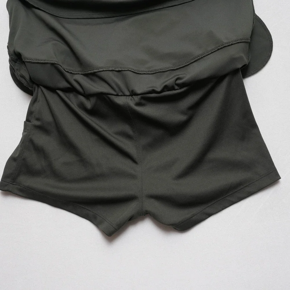 Jones & Co Jones New York Skort Women Small Dark Green Elastic Drawstring Pocket